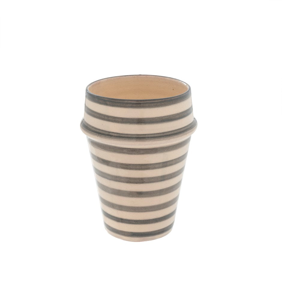 Stripped Light Grey Moroccan Cup