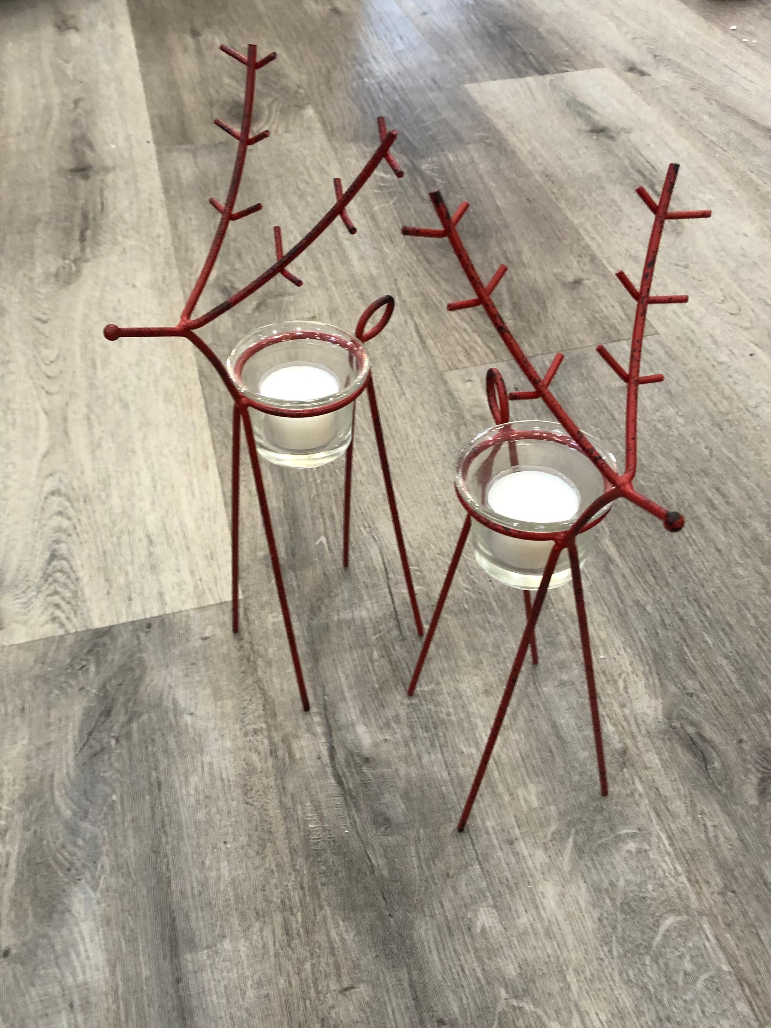 Red Wire Reindeer Tealight