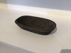 Small Dark Grey Wooden Dough Bowl