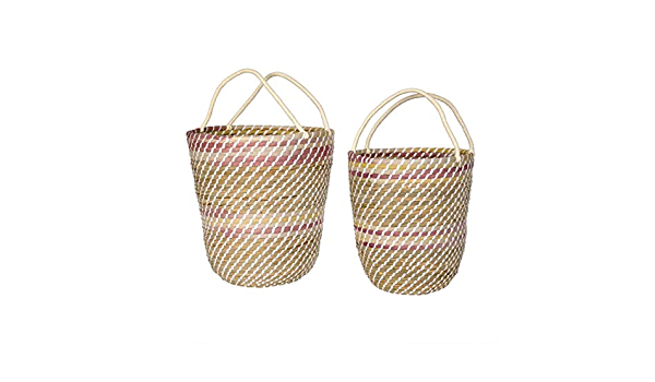 Ombre Handled Sunset Seagrass Baskets