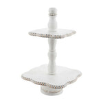 Load image into Gallery viewer, Wood Beaded Tiered Tray
